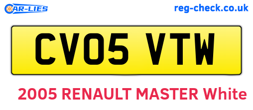 CV05VTW are the vehicle registration plates.