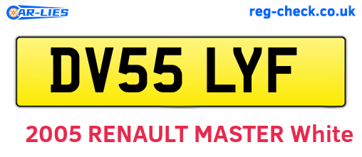 DV55LYF are the vehicle registration plates.