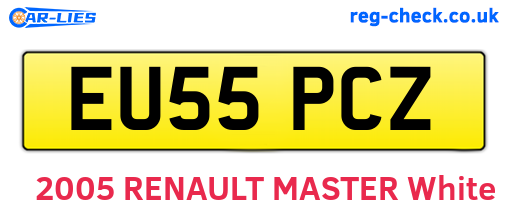 EU55PCZ are the vehicle registration plates.