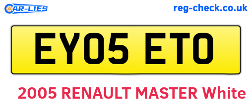 EY05ETO are the vehicle registration plates.