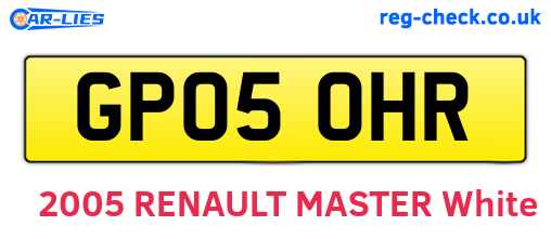 GP05OHR are the vehicle registration plates.