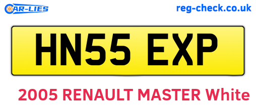 HN55EXP are the vehicle registration plates.