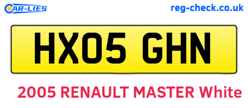 HX05GHN are the vehicle registration plates.