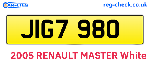 JIG7980 are the vehicle registration plates.