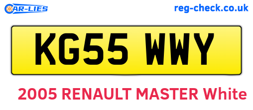 KG55WWY are the vehicle registration plates.