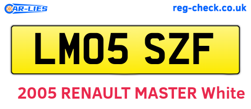 LM05SZF are the vehicle registration plates.