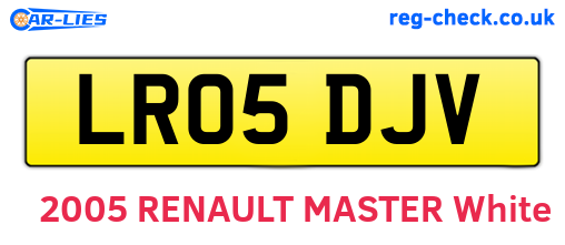 LR05DJV are the vehicle registration plates.