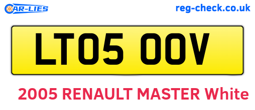 LT05OOV are the vehicle registration plates.