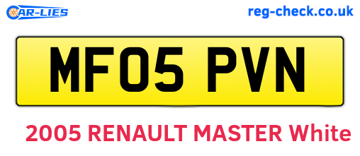 MF05PVN are the vehicle registration plates.