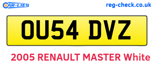 OU54DVZ are the vehicle registration plates.