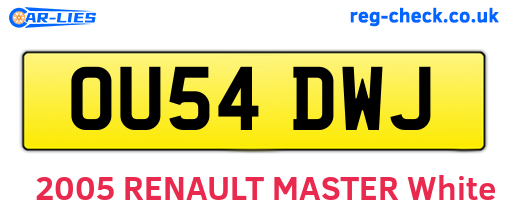 OU54DWJ are the vehicle registration plates.