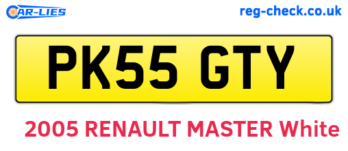 PK55GTY are the vehicle registration plates.