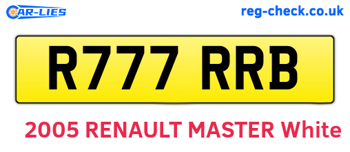R777RRB are the vehicle registration plates.