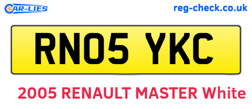 RN05YKC are the vehicle registration plates.