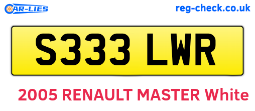 S333LWR are the vehicle registration plates.