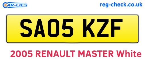 SA05KZF are the vehicle registration plates.
