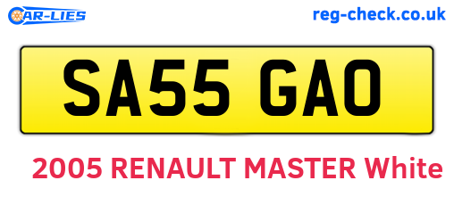 SA55GAO are the vehicle registration plates.