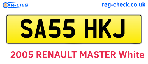 SA55HKJ are the vehicle registration plates.
