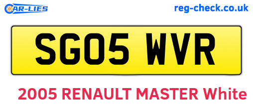 SG05WVR are the vehicle registration plates.