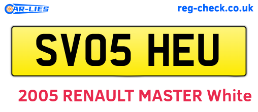 SV05HEU are the vehicle registration plates.