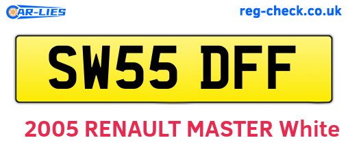 SW55DFF are the vehicle registration plates.