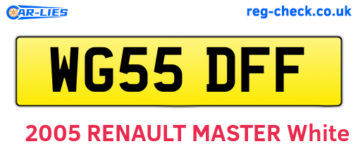 WG55DFF are the vehicle registration plates.