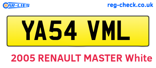 YA54VML are the vehicle registration plates.