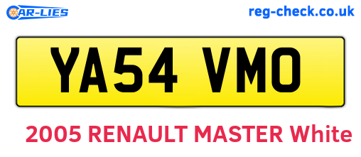 YA54VMO are the vehicle registration plates.