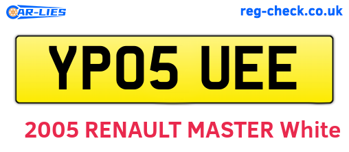 YP05UEE are the vehicle registration plates.