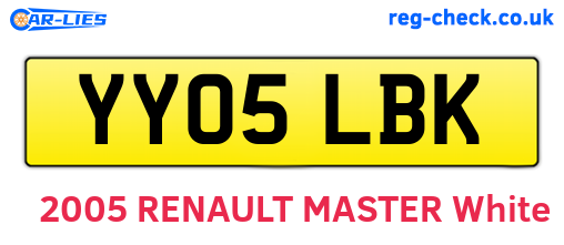 YY05LBK are the vehicle registration plates.