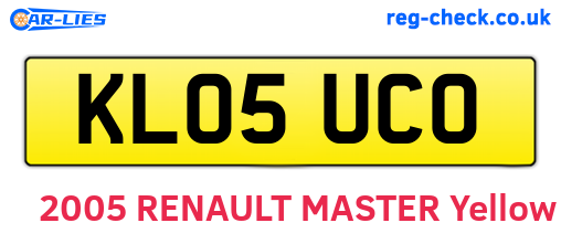 KL05UCO are the vehicle registration plates.