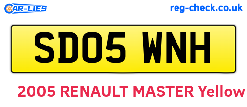 SD05WNH are the vehicle registration plates.