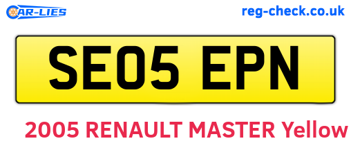 SE05EPN are the vehicle registration plates.
