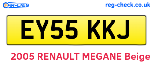 EY55KKJ are the vehicle registration plates.