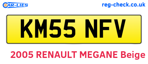 KM55NFV are the vehicle registration plates.