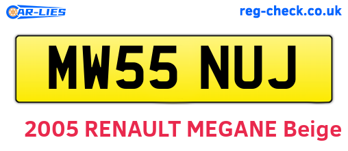 MW55NUJ are the vehicle registration plates.