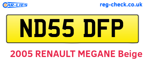 ND55DFP are the vehicle registration plates.