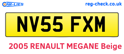 NV55FXM are the vehicle registration plates.