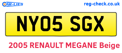 NY05SGX are the vehicle registration plates.