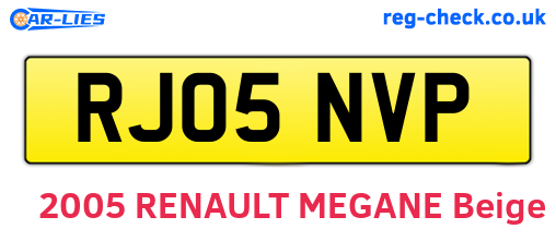 RJ05NVP are the vehicle registration plates.
