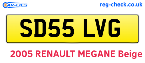 SD55LVG are the vehicle registration plates.