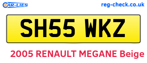 SH55WKZ are the vehicle registration plates.