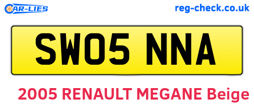 SW05NNA are the vehicle registration plates.