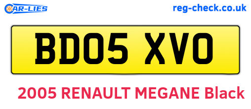 BD05XVO are the vehicle registration plates.