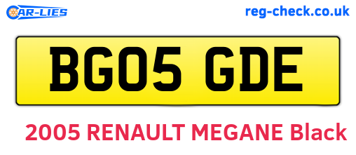 BG05GDE are the vehicle registration plates.