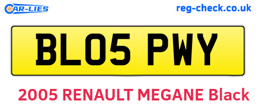 BL05PWY are the vehicle registration plates.