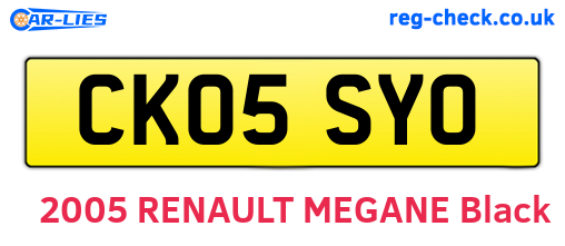 CK05SYO are the vehicle registration plates.