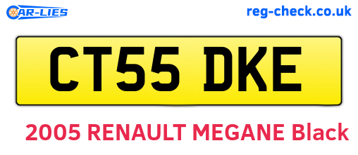 CT55DKE are the vehicle registration plates.
