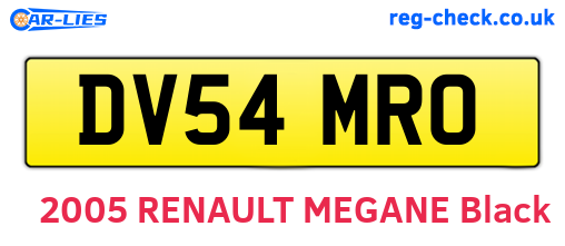 DV54MRO are the vehicle registration plates.