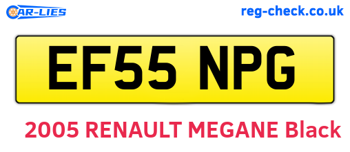 EF55NPG are the vehicle registration plates.